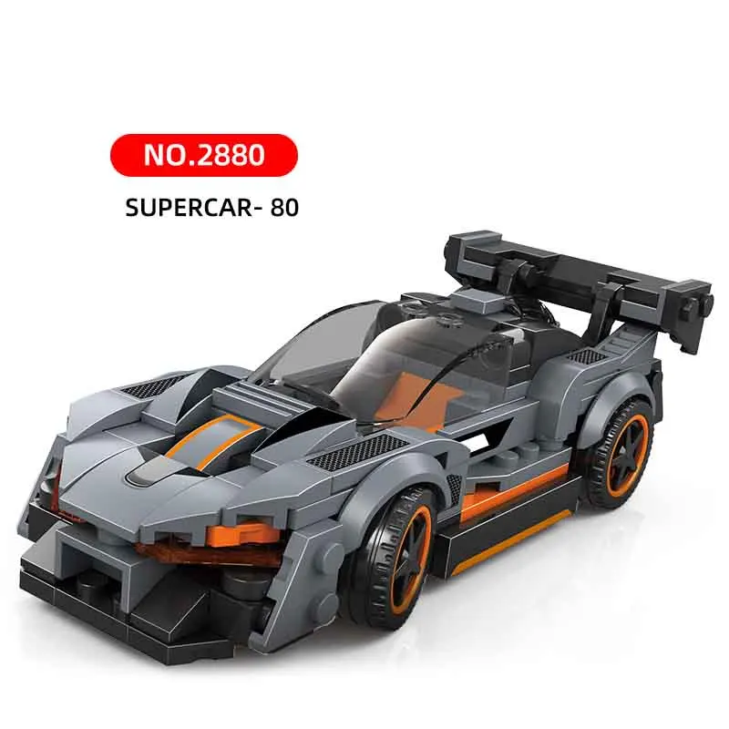 2880 Building Brick Sets Racing Car Sports Car Police Car Model Assembly MOC Block Small particles Educational Children Toys