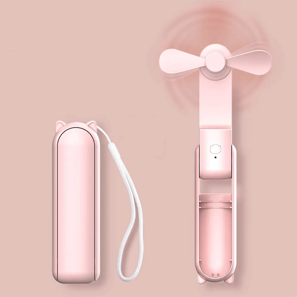 Hot Selling Folding Portable 3 In 1 Fan Multifunctional Usb Mini Fan With Power Bank Handheld Rechargeable Fan