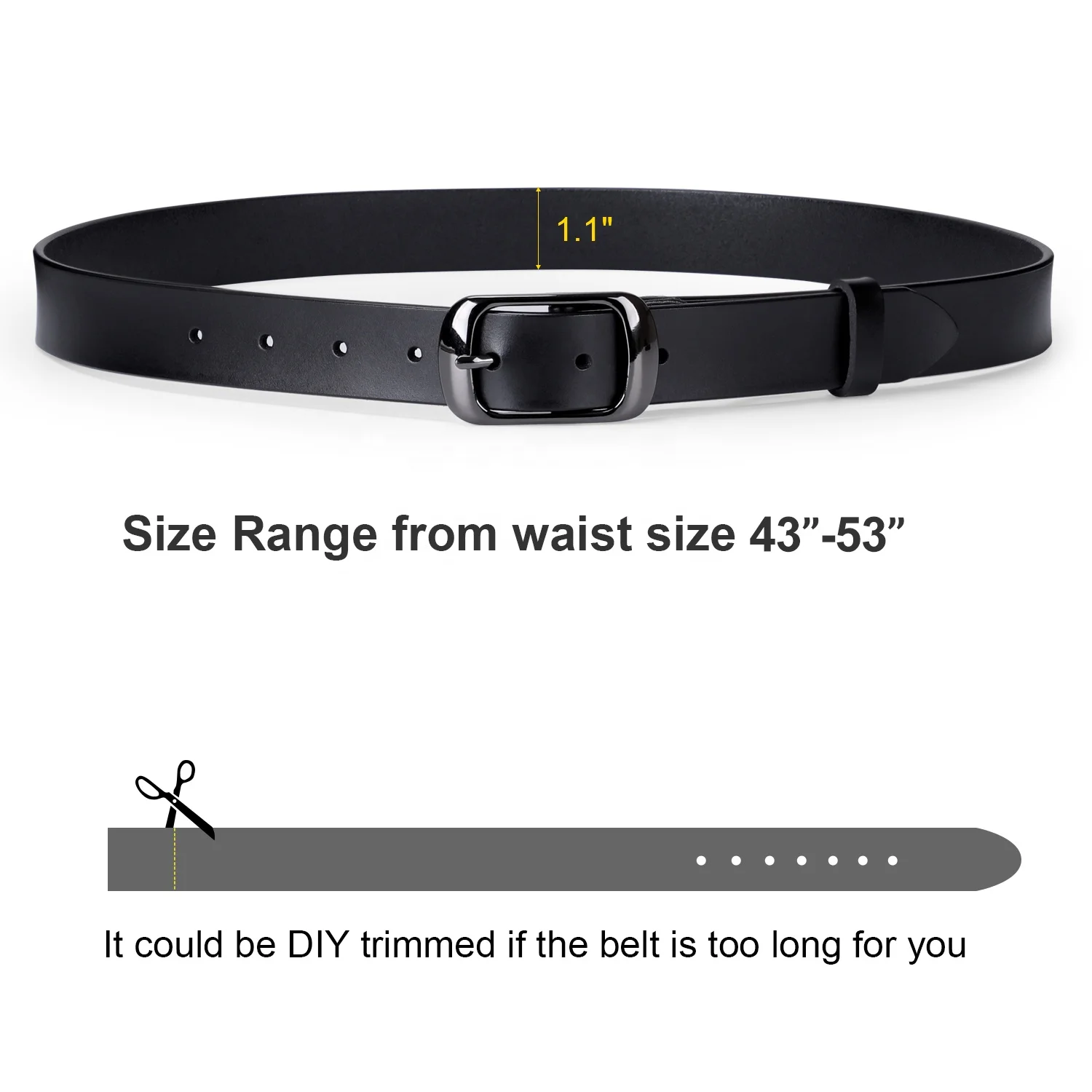 Women Genuine Leather Belt for Jeans Pants Dresses Plus Size