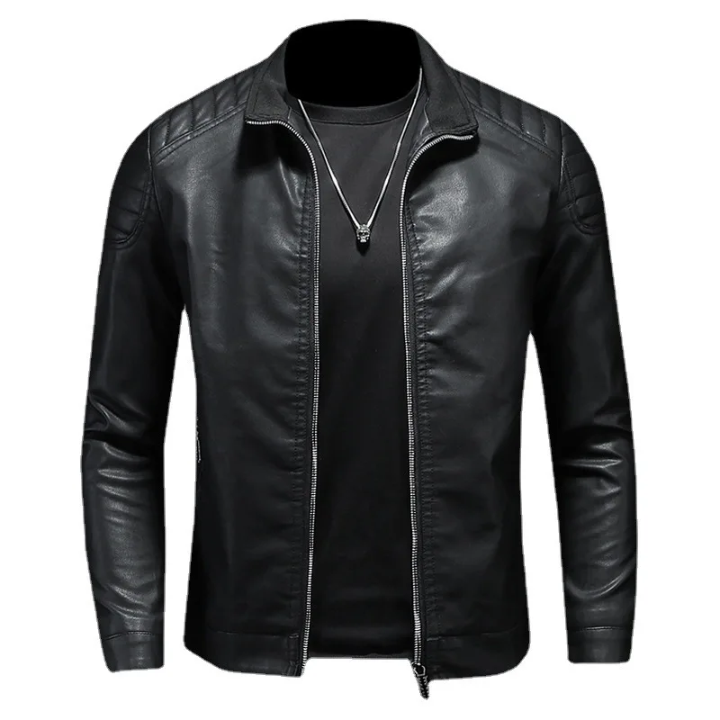 Wholesale Men Slim Zip Stylish Fashion Biker Design  PU leather Jacket