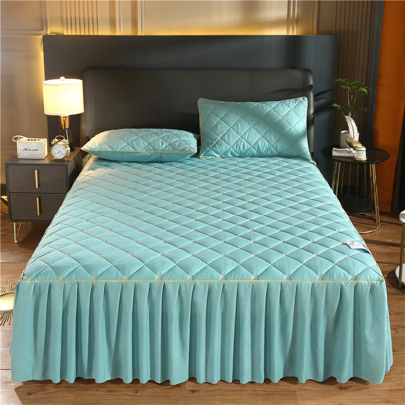 bed skirt soft and warm 100% cotton high end quilted queen for
