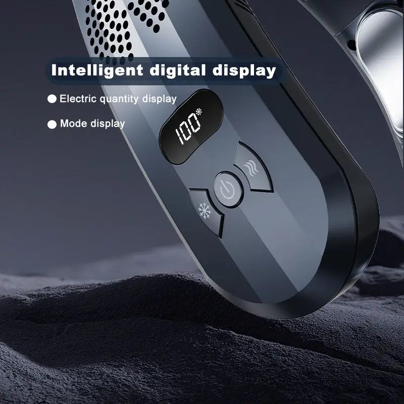 2023 New Design Portable Rechargeable Hanging Electric Neck Fan Without Vane