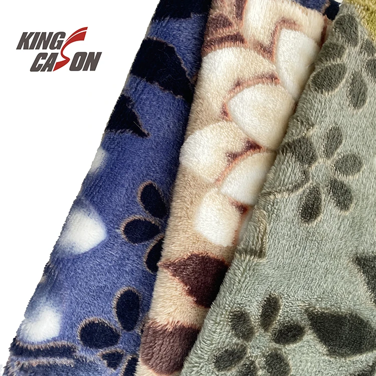 Kingcason Wholesale Low Price How-Selling Two Sides Printed Knitted Flannel Fleece Fabric Burn Out Garment Blanket For Women