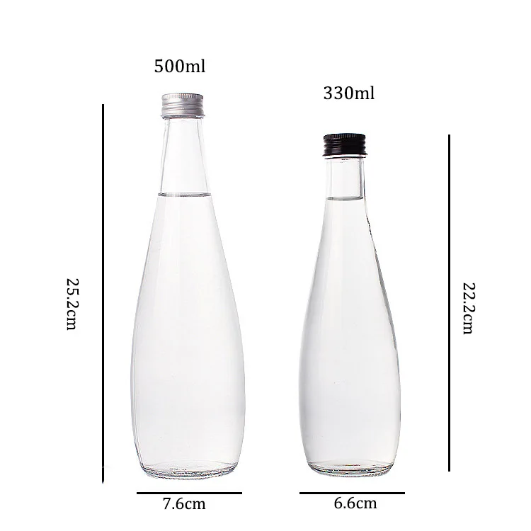 Transparent Juice Glass Bottle Juice Water Carbonated Alcoholic Milk Glass Beverage Bottle