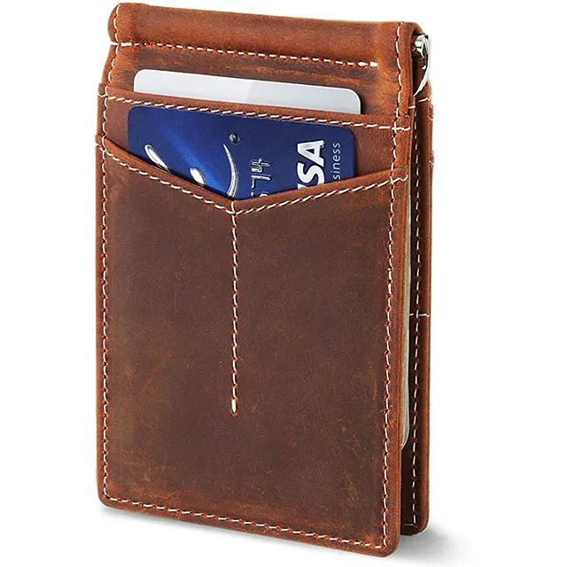 Wholesale customized genuine leather product rfid wallet for men