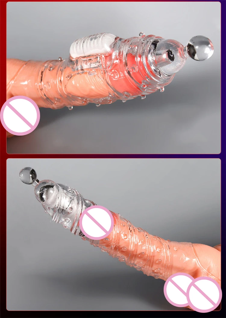 Vibrator Cock Enlargement Extender Condoms for Men Penis Sleeve Sex Toys Condom TPE Pro Penis Extender