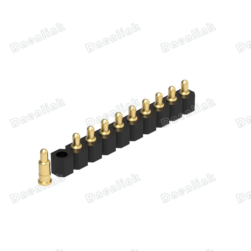 Dnenlink 2.54mm pitch Single Row H2.5mm Straight PogoPin Male Header SMT type  Pogopin header