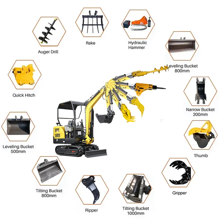 Digger Engine Kubota Earth-moving Machinery 800kg Mower Smallest Mini Excavator For Garden