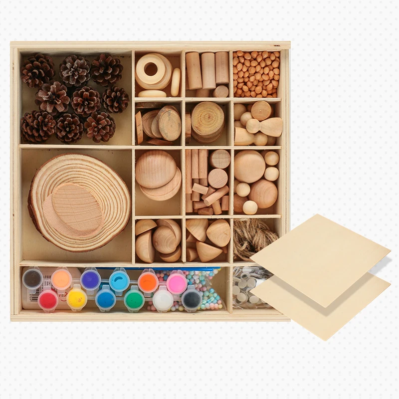 DIY Wood Painting Natural Wood Chip Branch Painting Handmade Material Package Toy