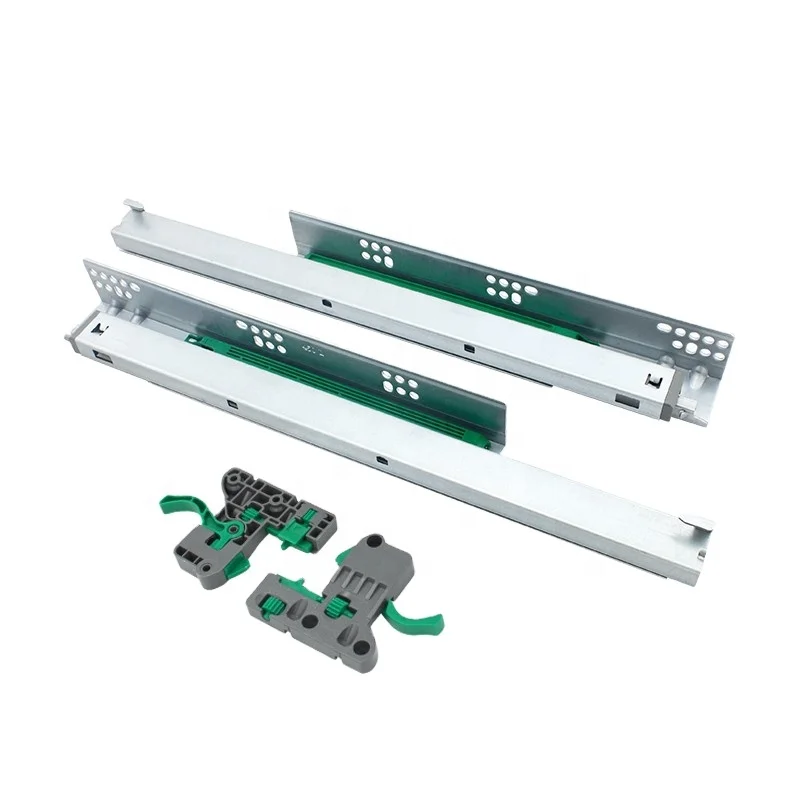 Temax Furniture Hardware 3-Fold Soft Closing Drawer Concealed Slide with 2D Handle BF3308K