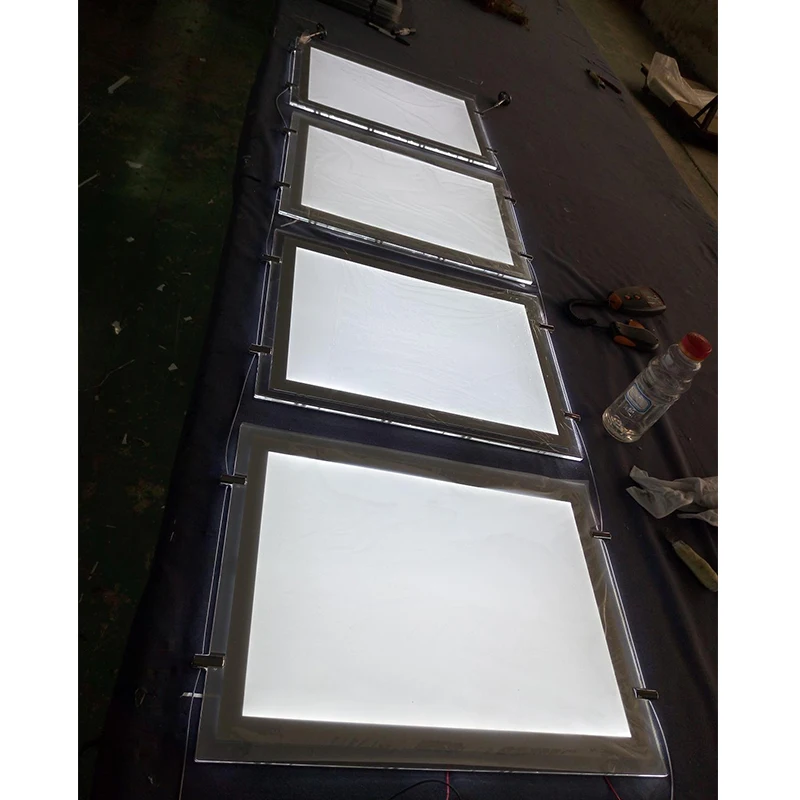 Custom Crystal Led Frames Illuminated Light Box Hanging Real Estate Agent Window Display Acrylic LED Light Box