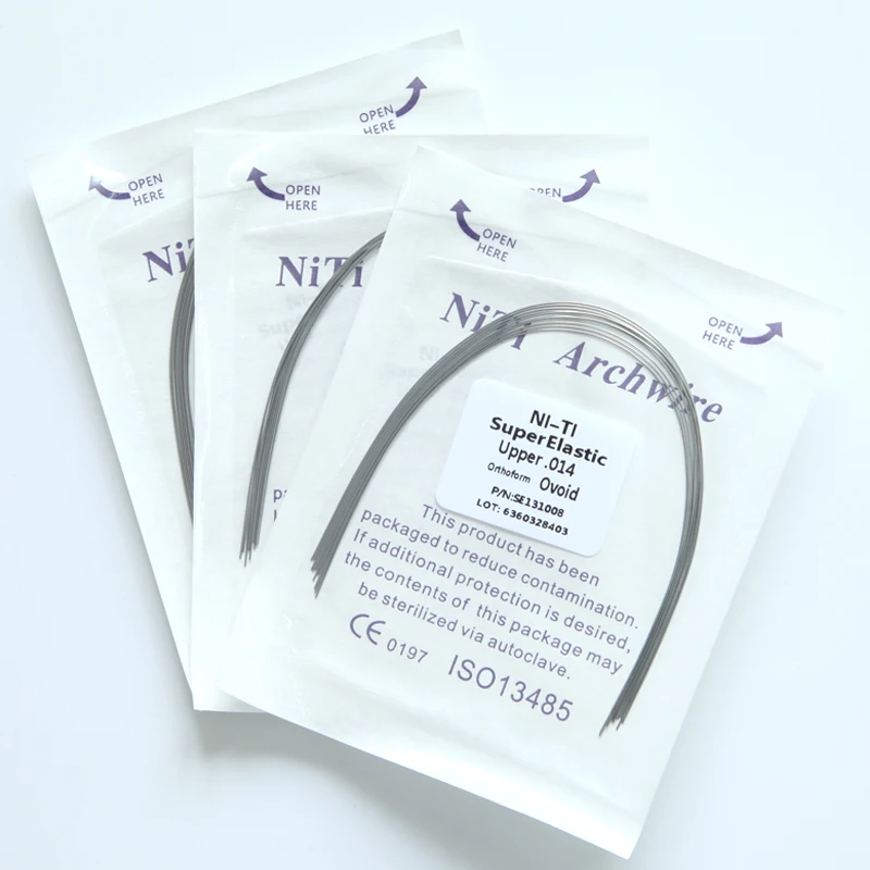 Dental orthodontic niti arch wires natural 016