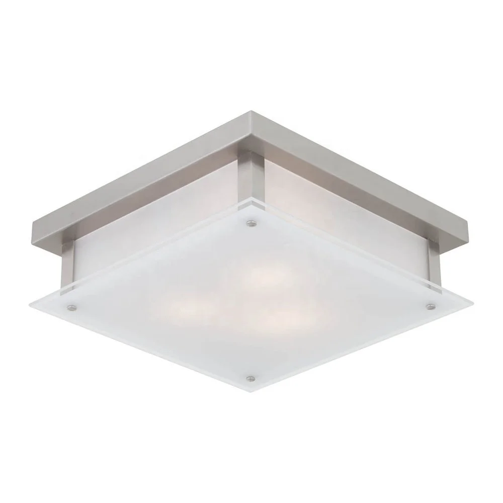 
UL CUL Listed Brushed Nickel Hotel Glass Ceiling Light With Three Lights C40519 