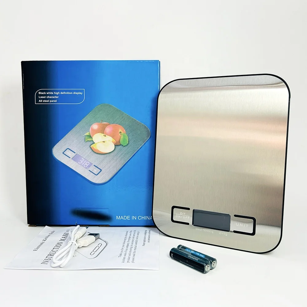 Small digital electronic weighing 5kg 10kgUSB rechargeable stainless steel food scale DIY candle making scale