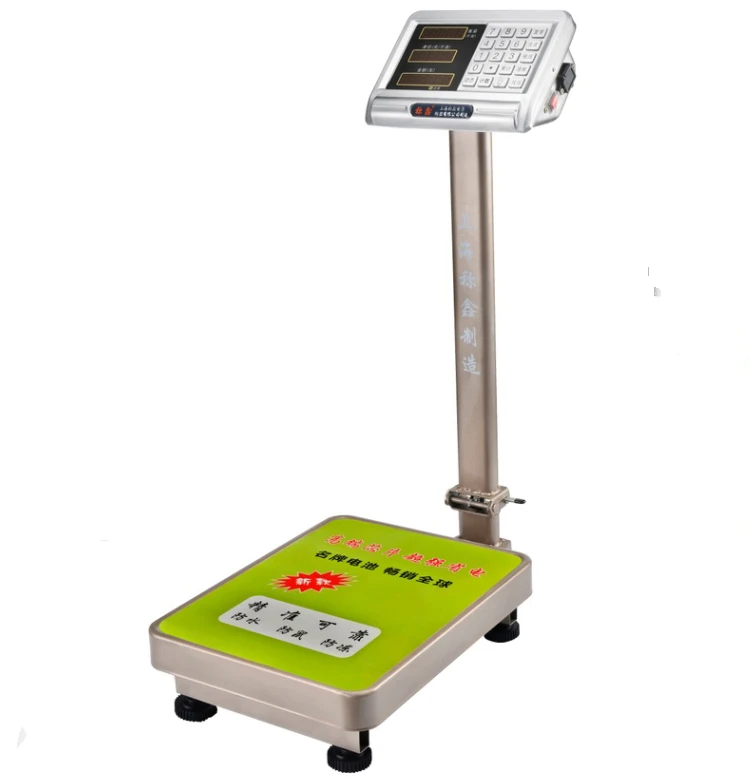 Golden Color 300kg Electronic Platform Balance Larger Screen LED Display Super Long Standby Time 4V4A 470g Battery SS Indicaotor