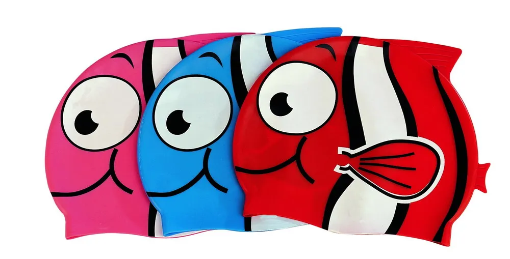 Silicone cartoon Kids Swim Cap for (Age 2-12), Durable Silicone Swimming Cap for Kids Youths Boys Girls, Waterproof Bathing Caps