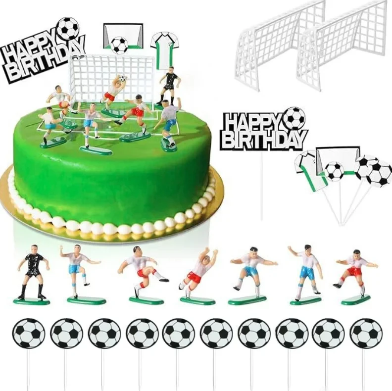 New Football Player Cake Decoration Set Diy Football Sports Party Decoration Cake Topper