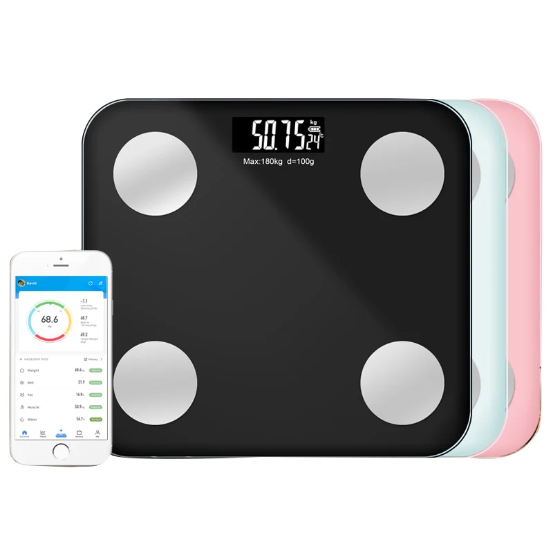 Manufacture Wireless Electric Digital Analyzer Body Fat Scale With App
