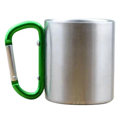Lightweight Carabiner Mug Stainless Steel Drinking Cup for Camping Hiking Backpacking