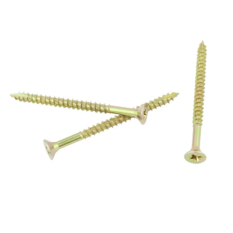 Zinc plated Spax chipboard turbo screws with pozi-3 drive double CSK head and serration thread
