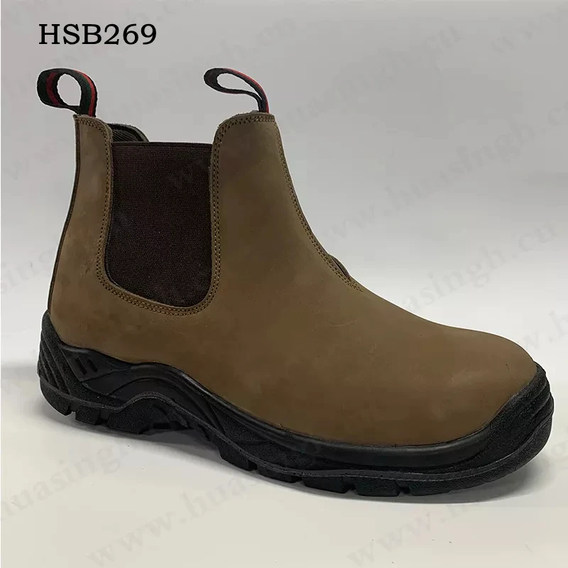 ZH,lumberjack nubuck leather S3 standard work safety shoes pull-on anti-acid industrial safety boots popular in Kenya HSB269