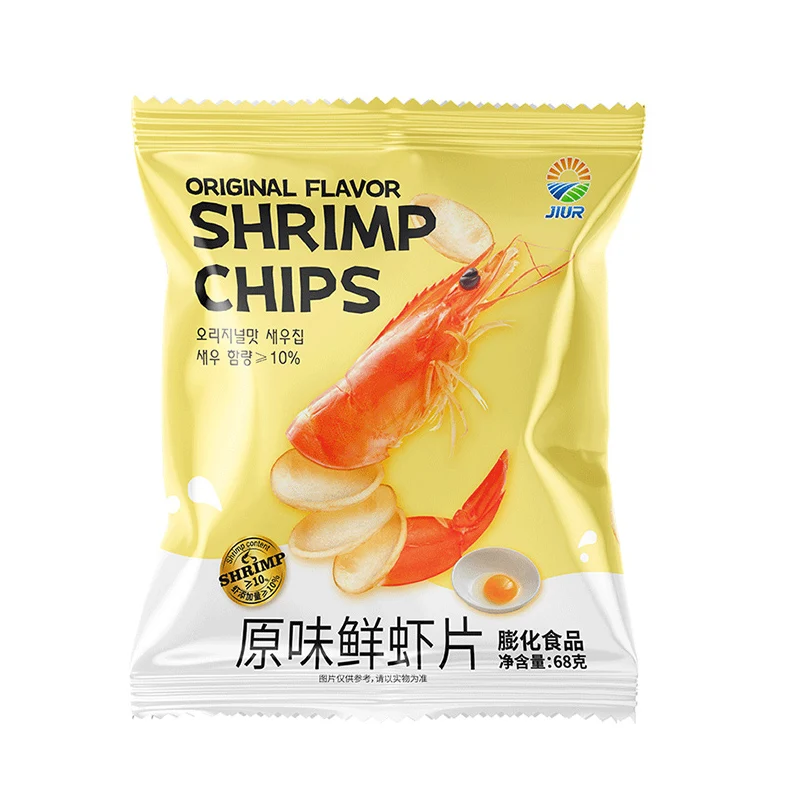 JIUR новые ароматы оригинальные чипсы из креветок вкусные хрустящие повседневные закуски на продажу
