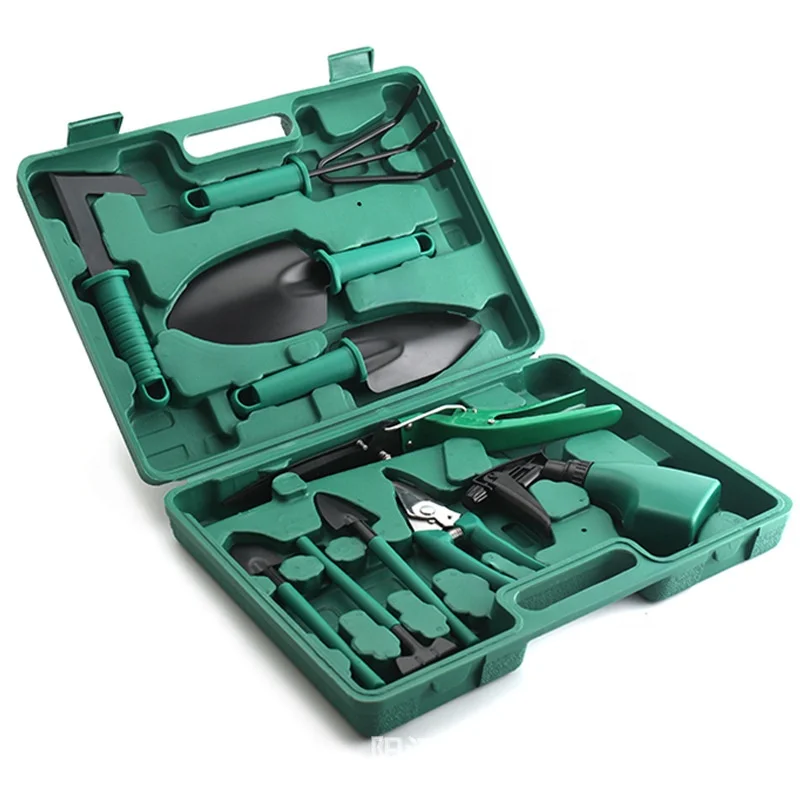 Hot selling high quality pruning gardening stainless steel garden tools set 10 pieces