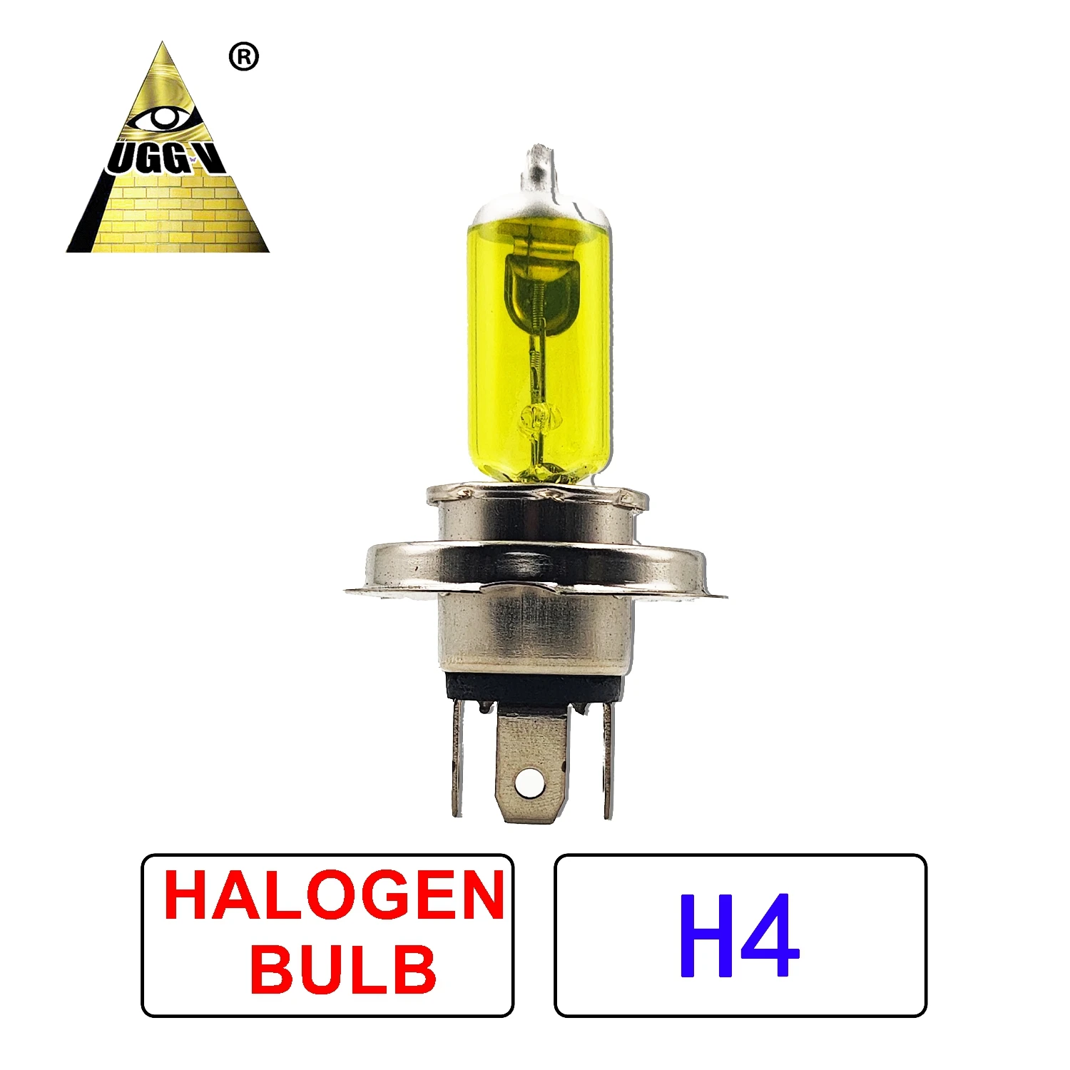 UGGV High Quality Auto Halogen Bulb H4 12V 55W Yellow Color with CE for Light Application Available in 60W and 100W Wattage