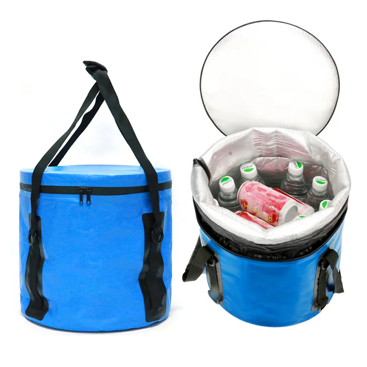 20L Insulated Plastic Outdoor Collapsible Leakproof Portable Travel Foldable Food Storage Bag Ice Bucket Cooler Box