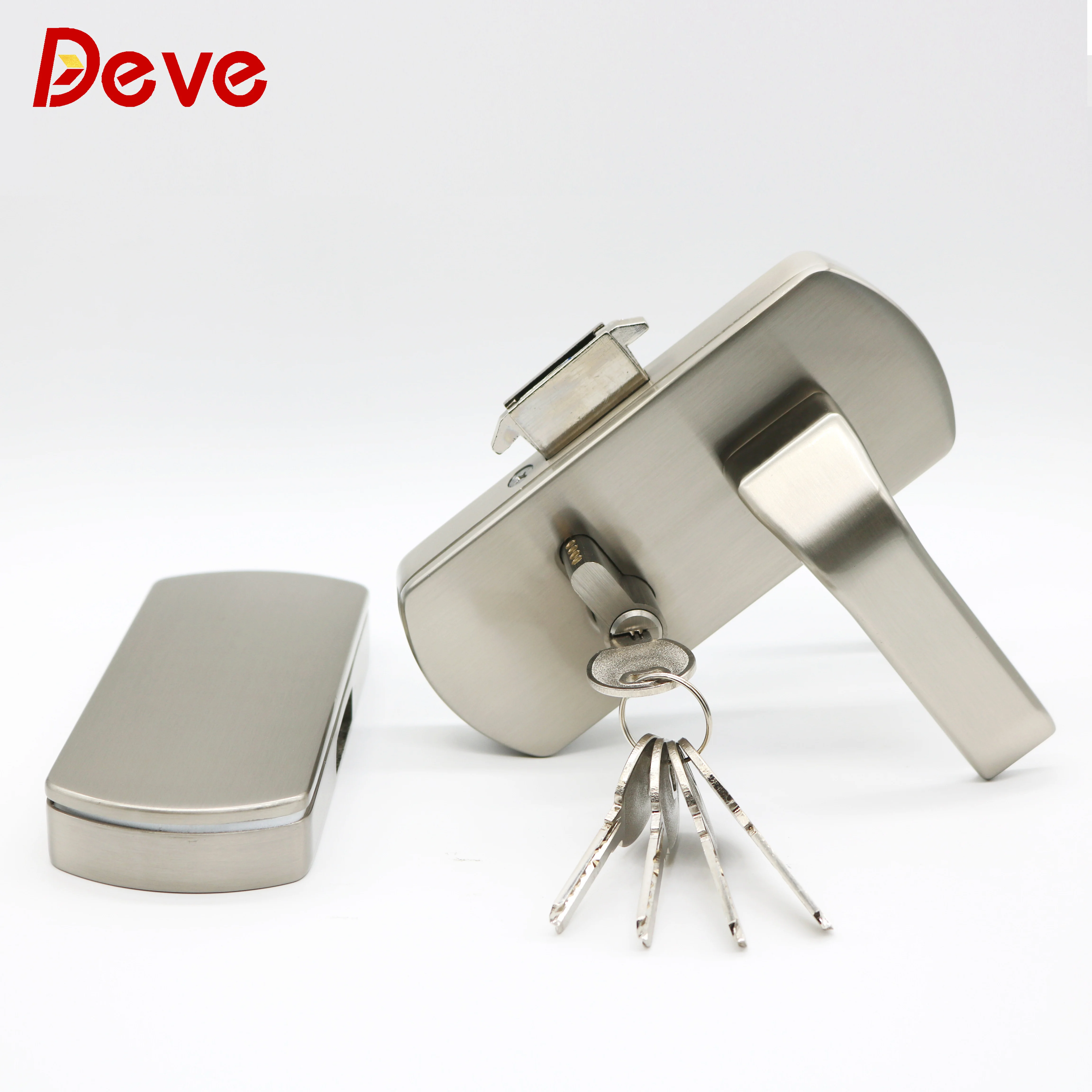 swing cylinder handle glass door lock with keys