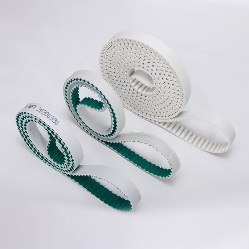 High strengthen truly endless pu timing belt with red rubber coating extra flexible steel cord pu timing belt