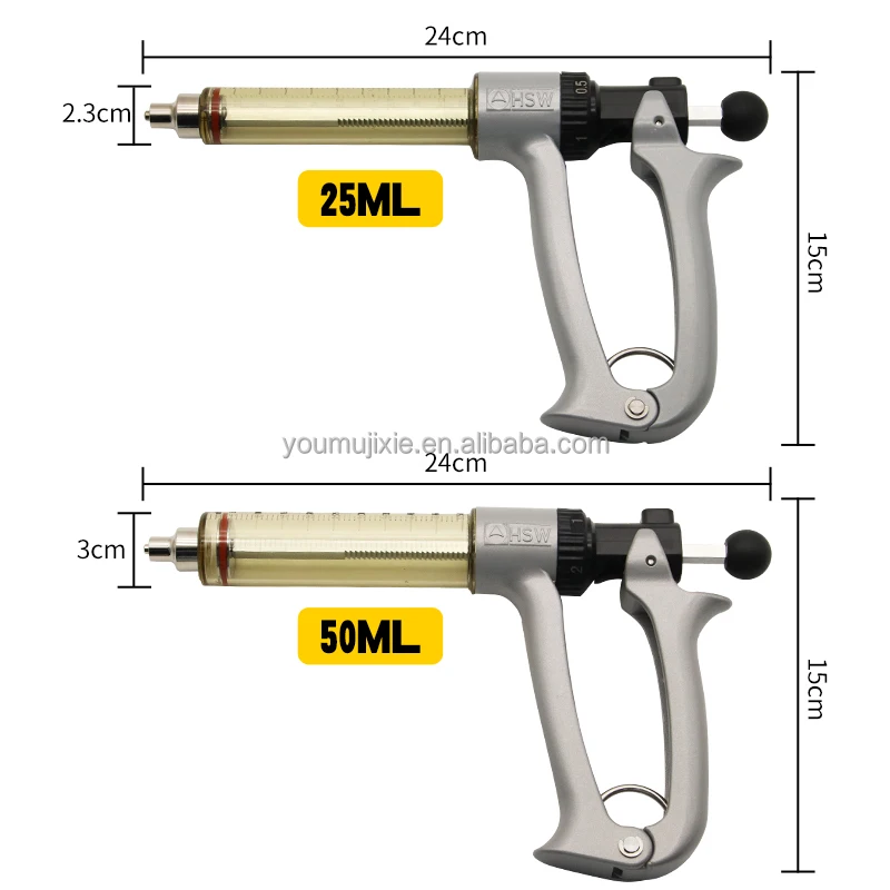 Livestock Equipment Veterinary Continuous Syringe 25ML 50ML Syringe For Cattle Veterinary Injection