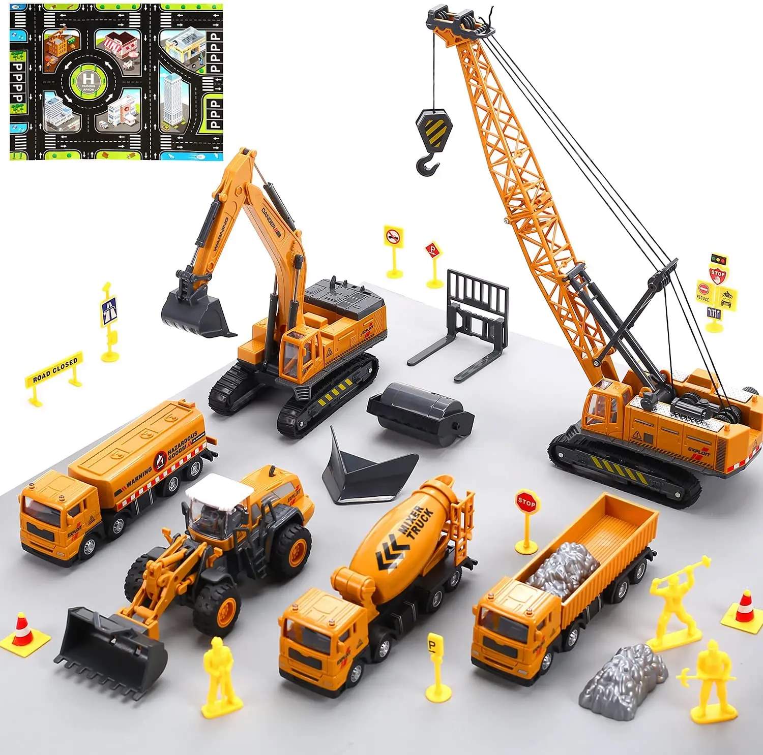 Cute Stone Construction Toys Vehicles Truck Toy Set Mini Engineering Truck Play Set for Kids Truck Toy For Gift Collection