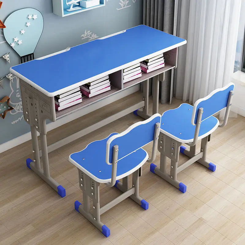 Elementary school stem classroom student desk double seat desk and school class chair chair to study school desk wood