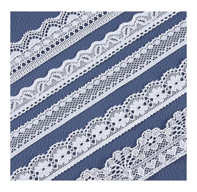 Hot-Selling Elastic Lace with Delicate White Floral Lace Clothing Accessory Lace Decoration Silk Factory Stock