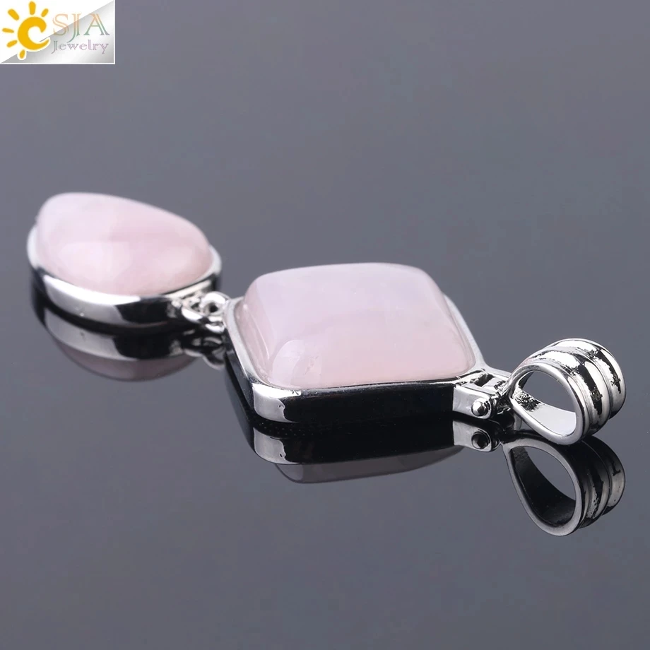 CSJA Wholesale Healing Crystal Quartz Scalar Energy Natural Stone Necklace Pendant Charms Jewelry Making F814