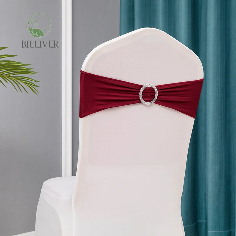 Ring chair back flower decoration free elastic chair band sashes for wedding accessories hotel banquet arrangement stool tie