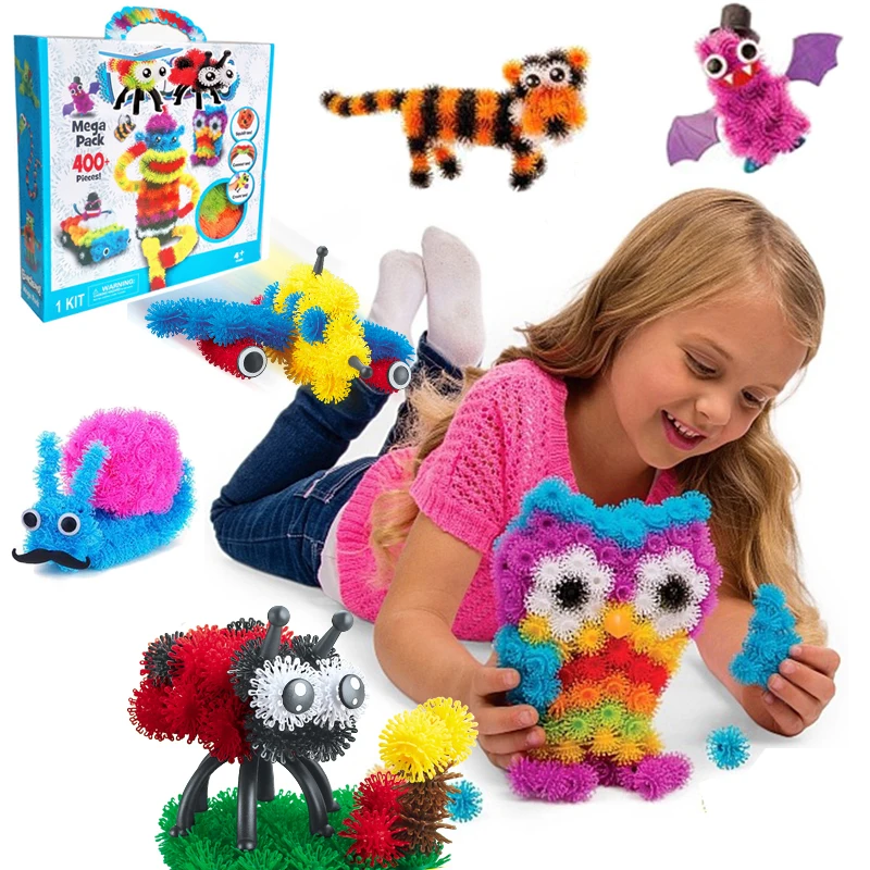 400pcs plastic Creative Handmade Toy Puzzles DIY Kid Toy Magic Thorn ball Clusters toy