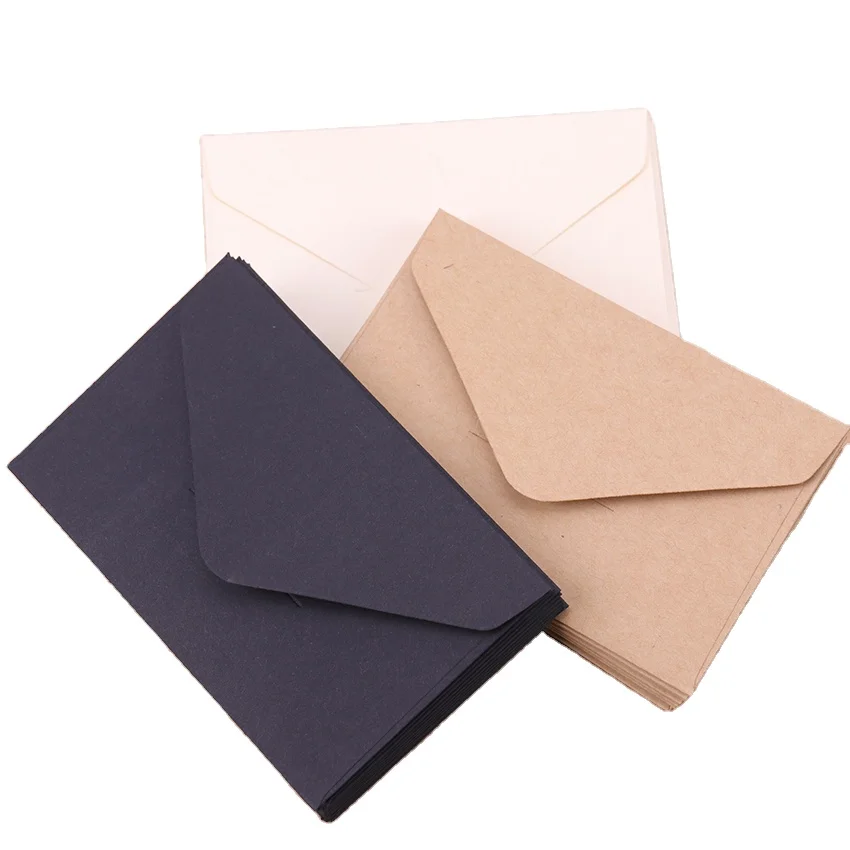 Classical White Black Kraft Blank Mini Paper Window Envelopes Wedding Invitation Envelope Gift Envelope