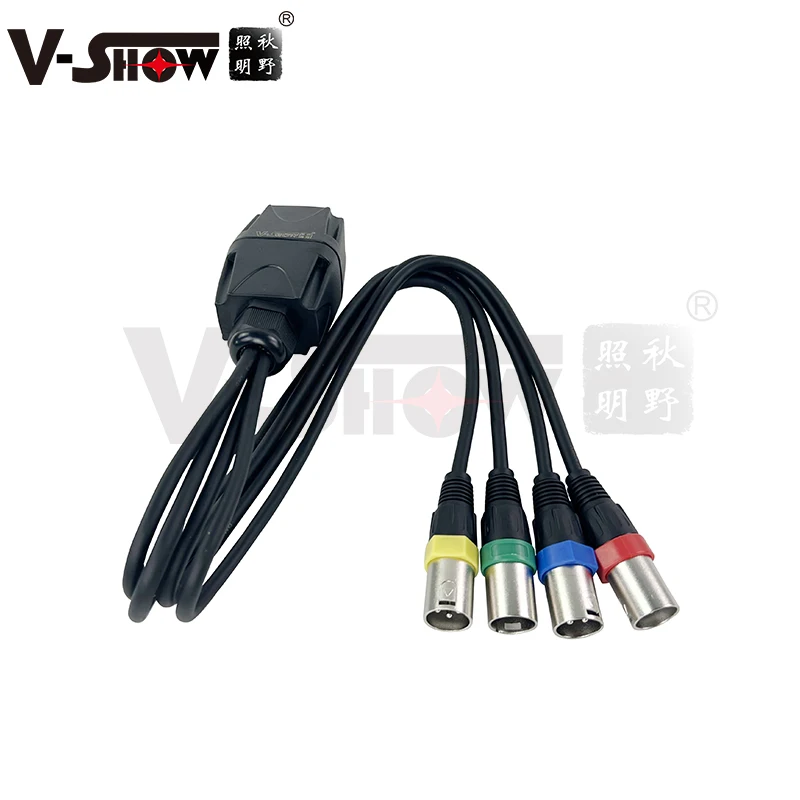 VHSOW RJ04D Shipping From Euro V-Show Adapter DMX-RJ45 Cable splitter RJ45/4 x XLR 3pin male AND female