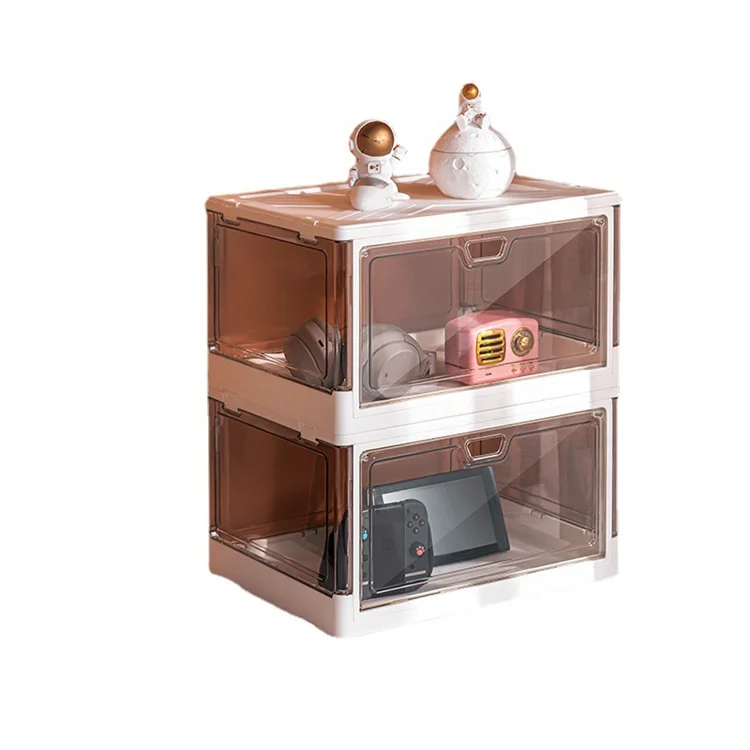 wholesale Plastic Giant Transparent clear shoe storage box stackable with magnetite storage box shoes