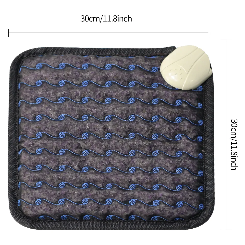 Portable 11.8*11.8In Amethyst Massage Cushion With Heating Pad PEMF Chair Mat For Home Office Pain Relief Home Use Products