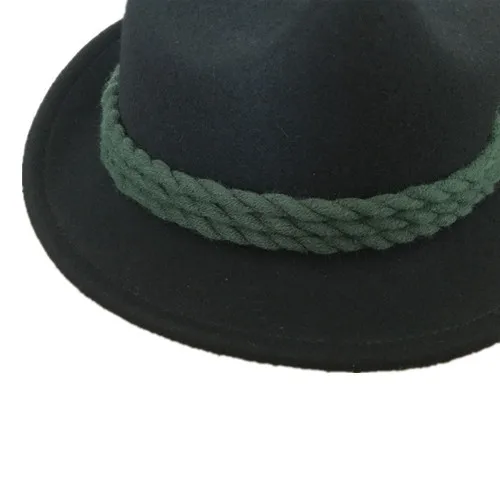 German Oktoberfest Felt Fedora Hat Beer Festival Gray Bavarian Alpine Fedora Hat