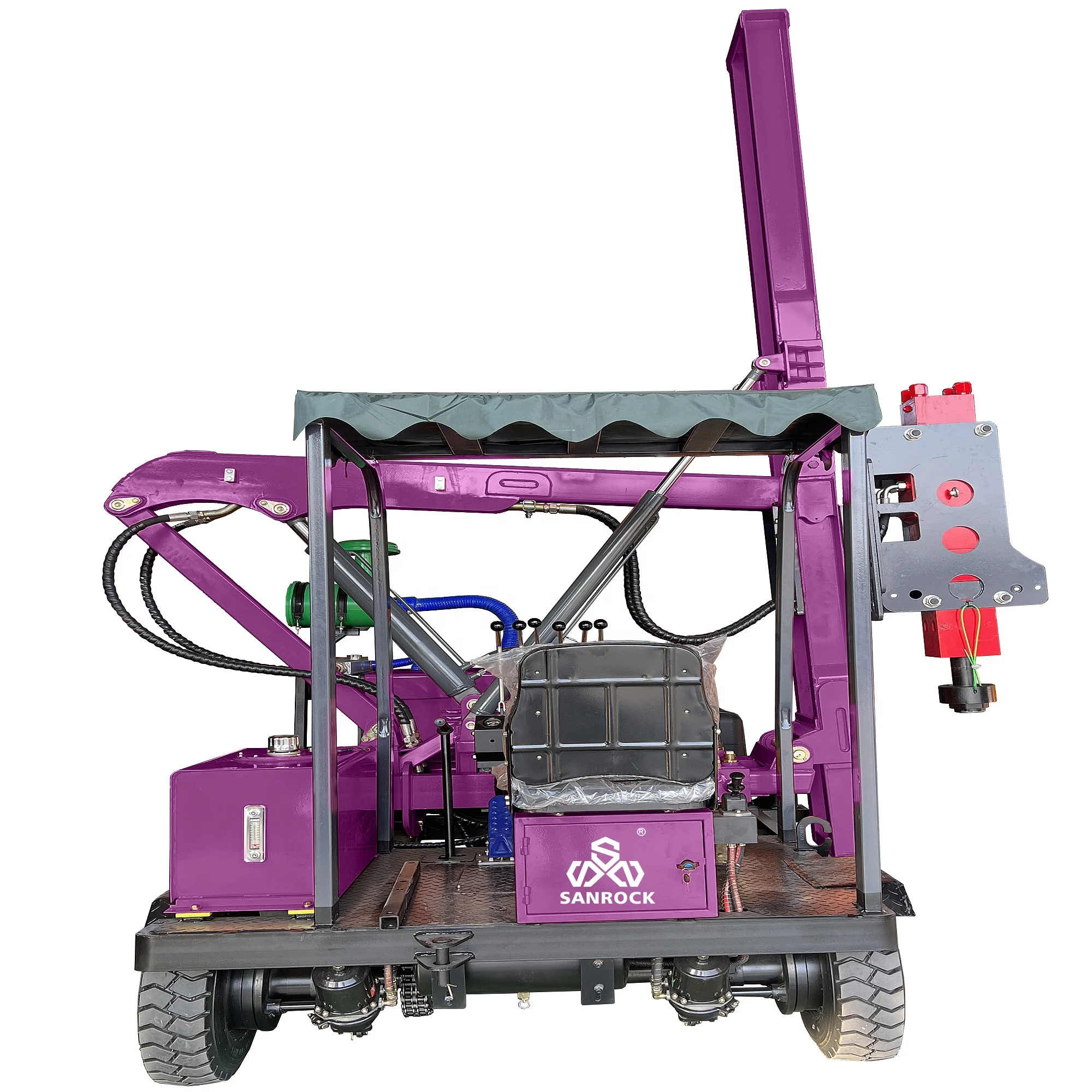 Hydraulic Pile Driver Guardrail Post Vibration Piling Machine Portable Small Pile Driver