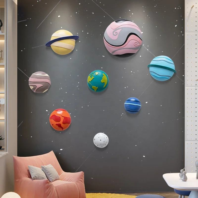 3D Outer Space Resin Planets sculpture wall art decor for Home decor