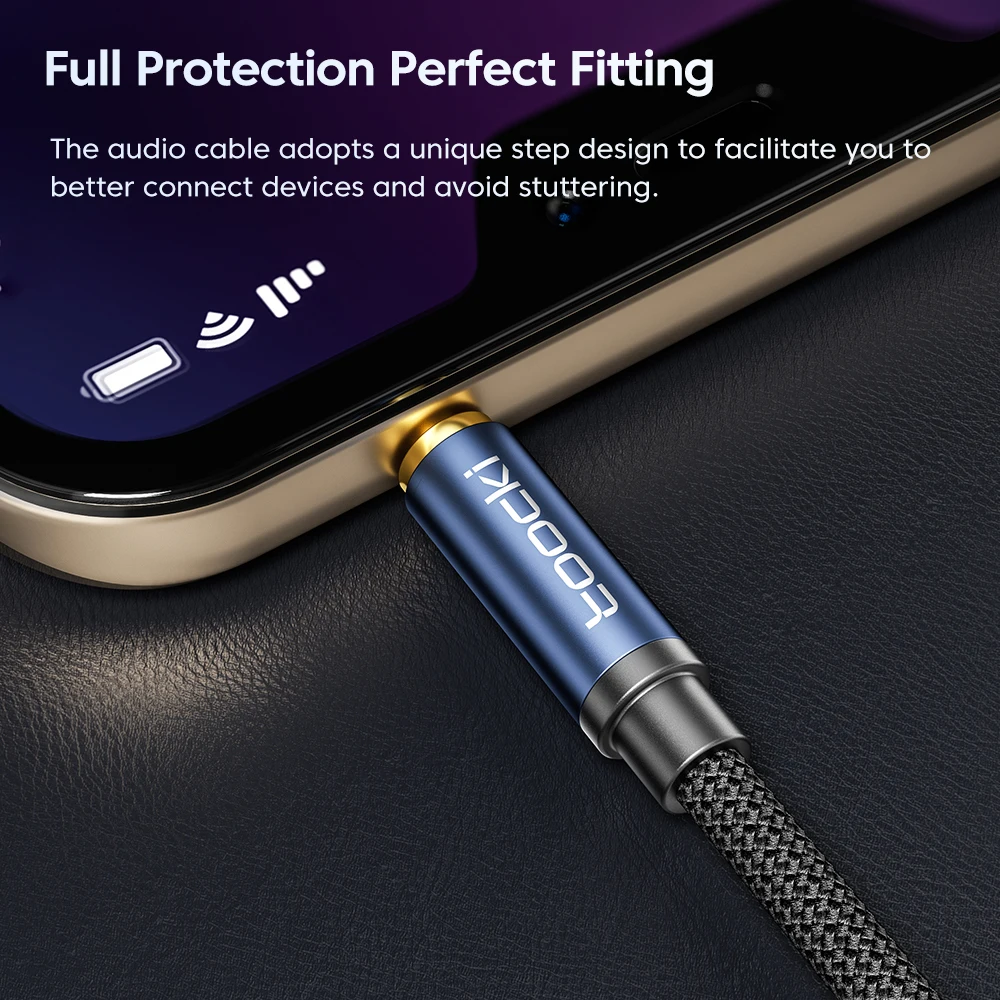 2022 wholesale 3.5mm audio jack with Blue/Black usb male to female cable hifi audio cable