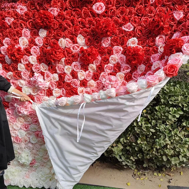 2024 New Product Ideas Wedding Rose Flower Wall Backdrop Artificial Flowers House Party Event Stage Background Decoration.