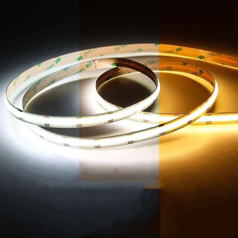 cct led strip light dual 2700k 6500k 608chips 24V 8MM 6+6W 2700-6500K double color strip light 24v dimmable led strip