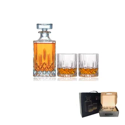 Wholesale Crafted Glass Decanter and Whisky Glasses Set Elegant Whiskey Decanter with Cocktail Glasses luxury gift set