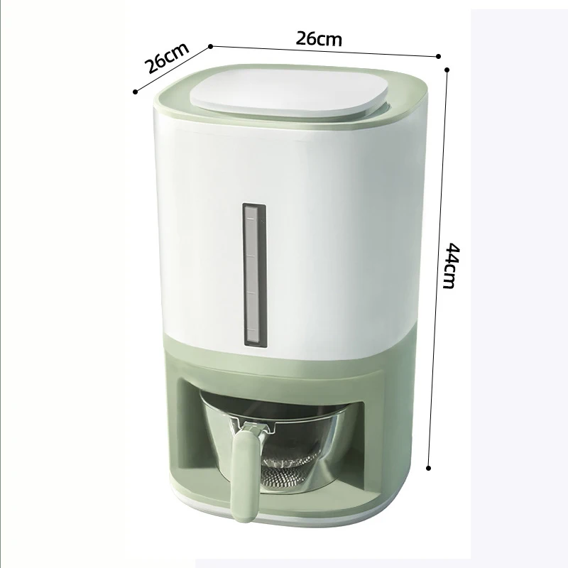 Sealed Grain Container Storage with Lid Measuring Cylinder Moisture Proof Household Cereal Bucket Storage Rice Dispenser